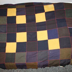 Vtg Handmade Repurposed Fabric Patchwork Quilt Top Unfinished 78"x86"